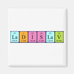 imán de nombres de tabla periódica de Ladislav