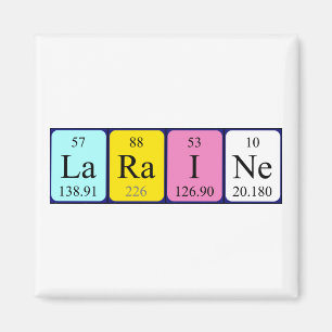Imán de nombres de tabla periódica de Laraine