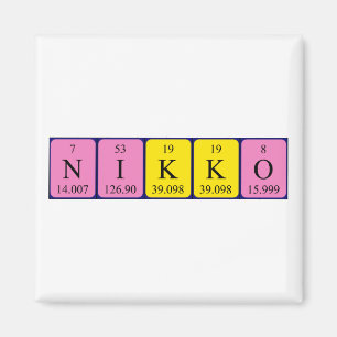 imán de nombres de tabla periódica de Nikko