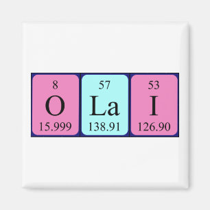 imán de nombres de tabla periódica de Olai