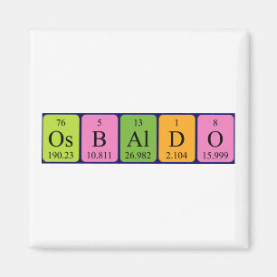 imán de nombres de tabla periódica de Osbaldo