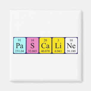 Imán de nombres de tabla periódica de Pascaline