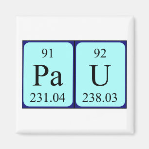 Imán de nombres de tabla periódica de Pau