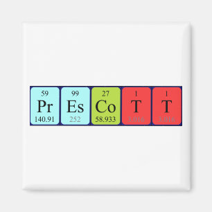 Imán de nombres de tabla periódica de precott