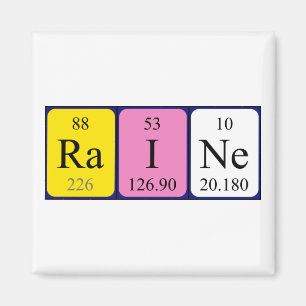 Imán de nombres de tabla periódica de Raine