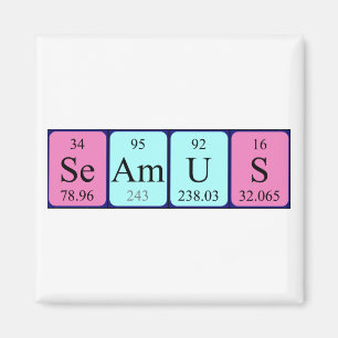 Imán de nombres de tabla periódica de Seamus
