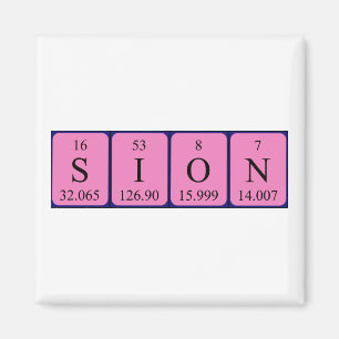 imán de nombres de tabla periódica de Sion