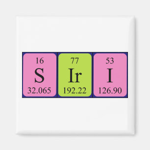 imán de nombres de tabla periódica de Siri