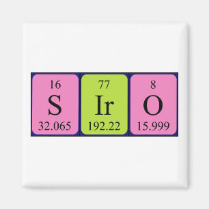 imán de nombres de tabla periódica de Siro