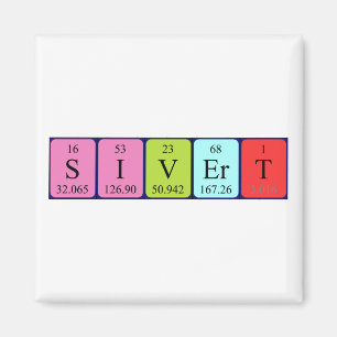 Imán de nombres de tabla periódica de sivert