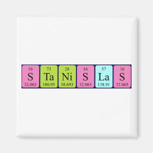 imán de nombres de tabla periódica de Stanislas