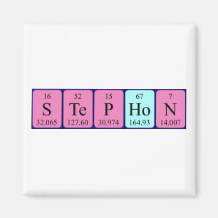 Imán de nombres de tabla periódica de Stephon