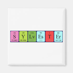 imán de nombres de tabla periódica de Sylvester