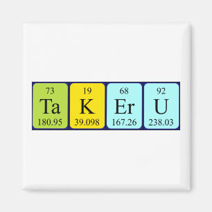 Imán de nombres de tabla periódica de Takeru