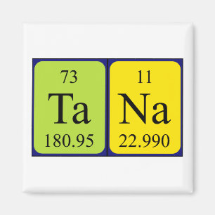 imán de nombres de tabla periódica de Tana