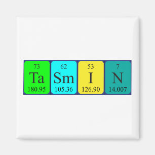 imán de nombres de tabla periódica de Tasmin