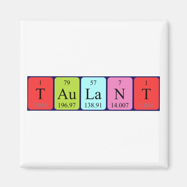 Imán de nombres de tabla periódica de Taulant (Frente)