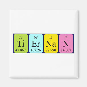 imán de nombres de tabla periódica de Tiernan