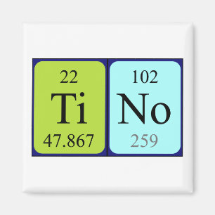Imán de nombres de tabla periódica de tino
