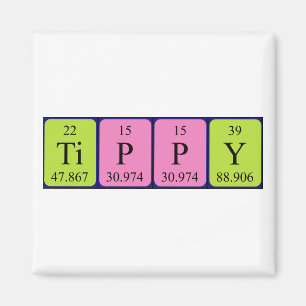 Imán de nombres de tabla periódica de tippy