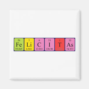 Imán de nombres de tabla periódica Felicitas