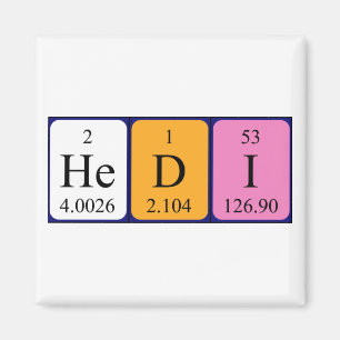 Imán de nombres de tabla periódica Hedi