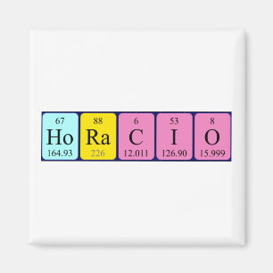 Imán de nombres de tabla periódica Horacio