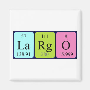 Imán de nombres de tabla periódica Largo