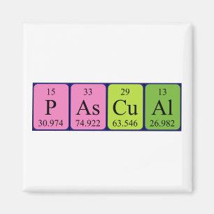Imán de nombres de tabla periódica Pascual