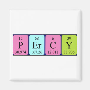 Imán de nombres de tabla periódica Percy