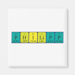 imán de nombres de tabla periódica Philipp