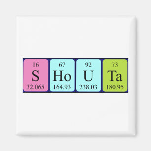 Imán de nombres de tabla periódica Shouta