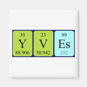 Imán de nombres de tabla periódica Yves