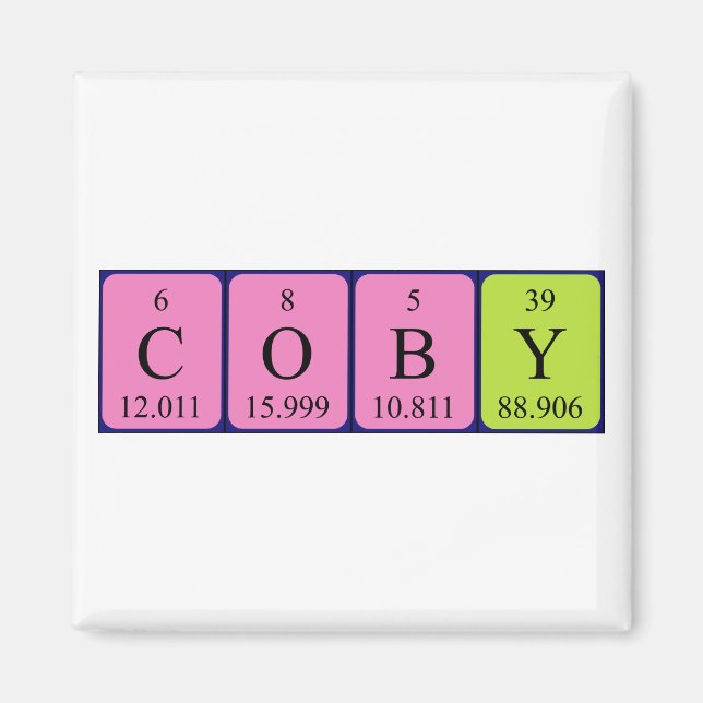 Imán de nombres de tabla periódicos cobros (Frente)