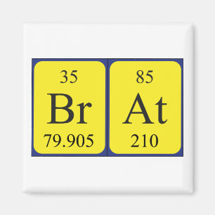 Imán de nombres de tabla periódicos de Brat