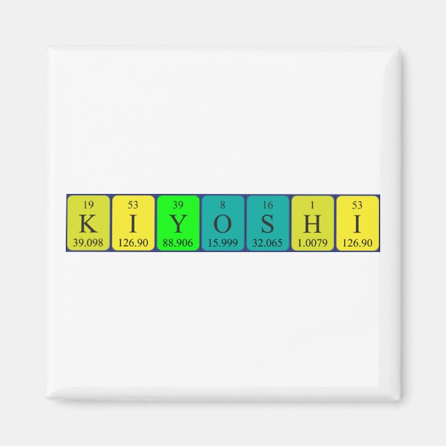 Imán de nombres de tabla periódicos de Kiyoshi (Frente)