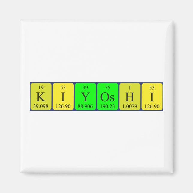 Imán de nombres de tabla periódicos de Kiyoshi (Frente)