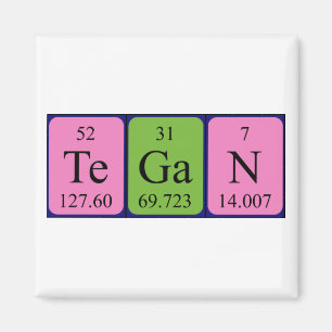 Imán de nombres de tabla periódicos de Tegan