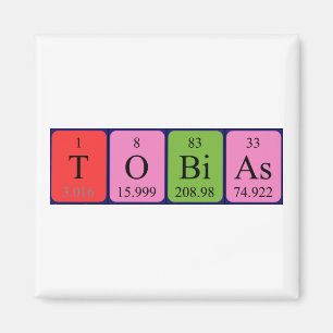 Imán de nombres de tabla periódicos de Tobias