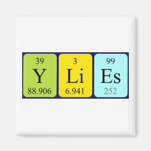 Imán de nombres de tabla periódicos de Ylies