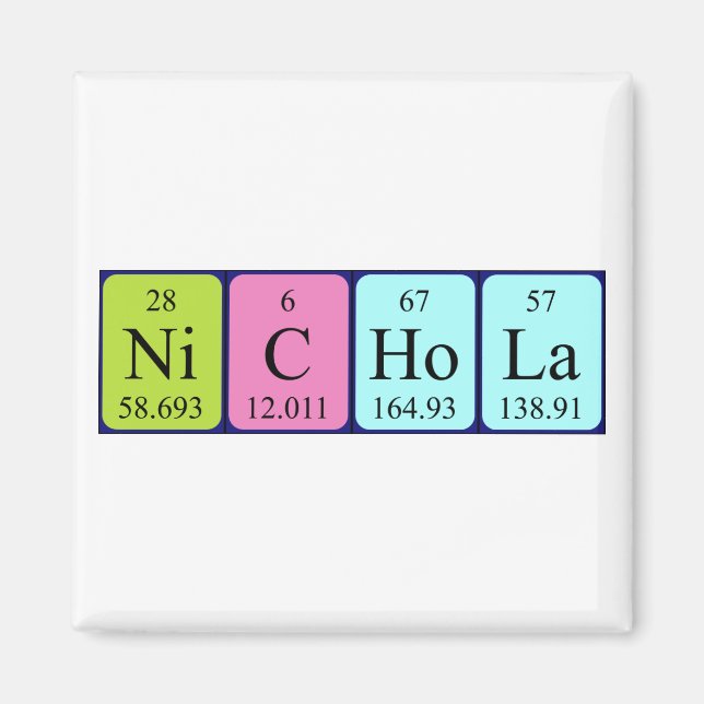 imán de nombres de tabla periódicos Nichola (Frente)