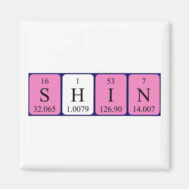 Imán de nombres de tabla periódicos Shin (Frente)