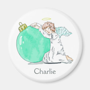 imán de nombres personalizados de Angel navidades
