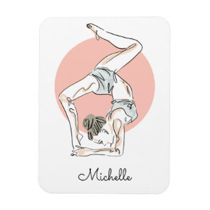 Imán de nombres personalizados de mujer de yoga
