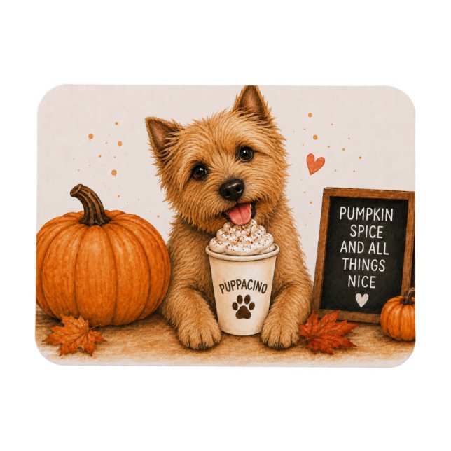 Imán de Norwich Terrier Pumpkin Spice (Horizontal)