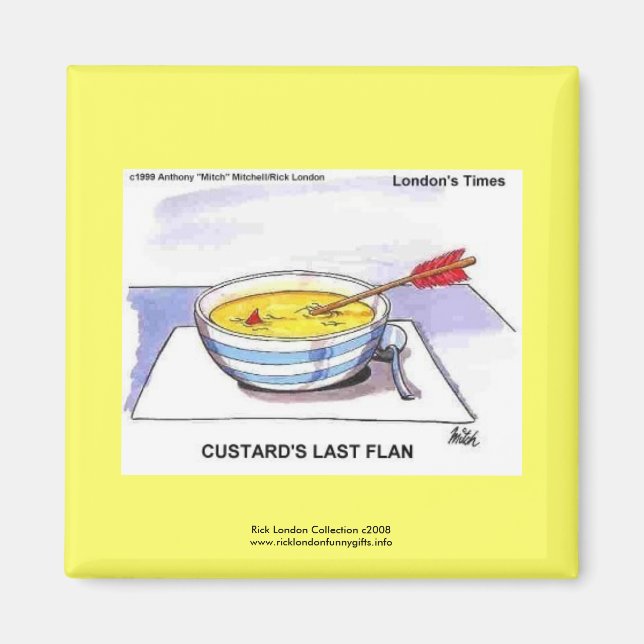 Imán de Novedad de Dibujos Animados Divertido Flan (Frente)