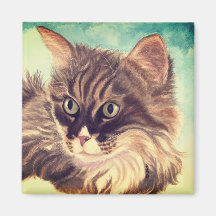 Imán de nube de gato fluffy