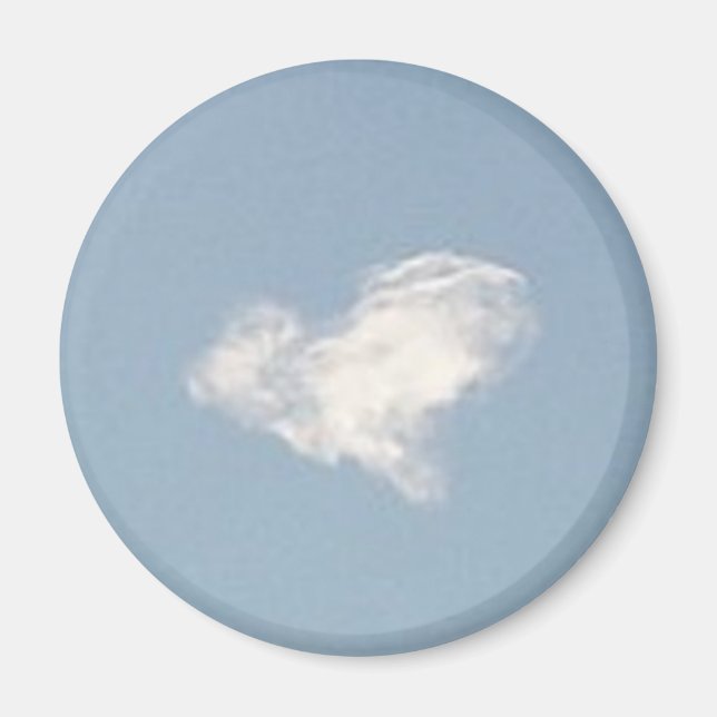Imán de nubes de corazón (Frente)
