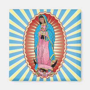 Imán de Nuestra Señora de Guadalupe (cuadrado)