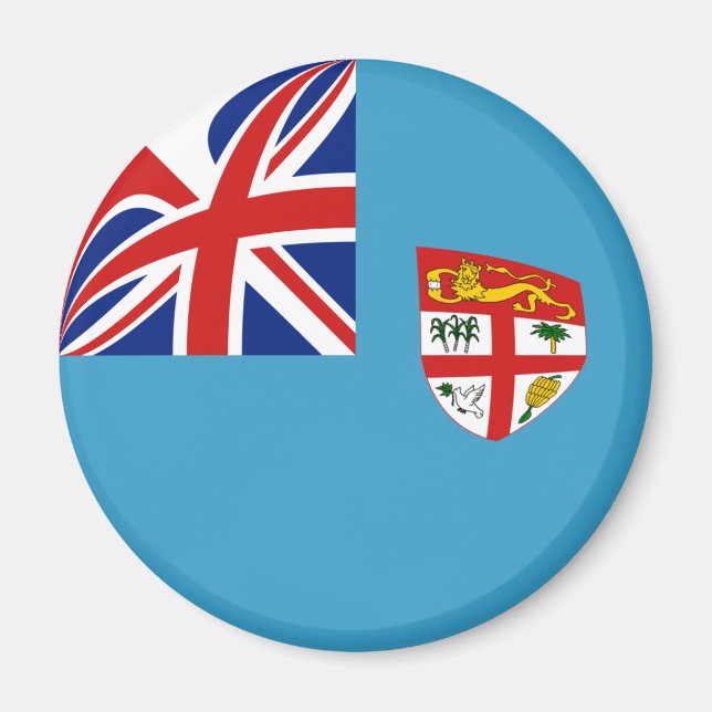 Imán de ojo de pez de la bandera de Fiyi (Frente)